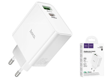 Сетевое Зарядное Устройство Hoco C113A Awesome PD+QC 65W Цвет Белый