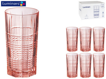 Набор стаканов Luminarc Dallas Pink 380мл высокие (цена за набор 6шт) 38589