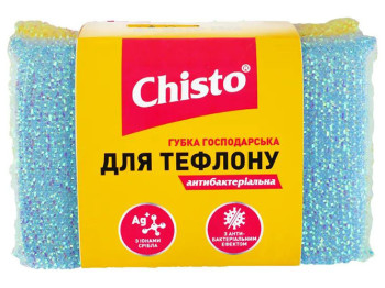 Губка-скребок Chisto для тефлона, антибактериальная, 2шт