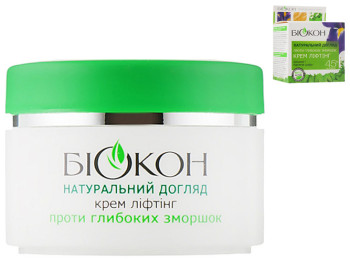 Крем для лица Биокон Натуральный уход лифтинг+против глубоких морщин 45+ 50мл