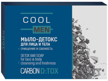 Мыло-детокс твердое Cool Men Detox Carbon для лица и тела 100г