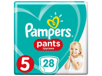 Подгузники-трусики Pampers Pants, одноразовые, размер 5, 12–17 кг, 28шт
