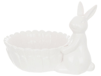 Пиала керамическая Кролик с цветком, 500мл, цвет-белый