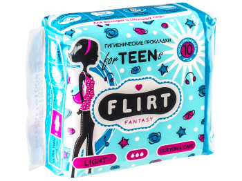 Прокладки Fantasy Flirt Teen "Ultra light cotton care" для крит. дней 3капл (цена за уп 10шт) WKL03T