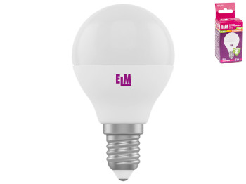 Лампа світлодіодна куля ELM Led 18-0072 G45 5W цоколь-Е14-маленький, теплий білий світ