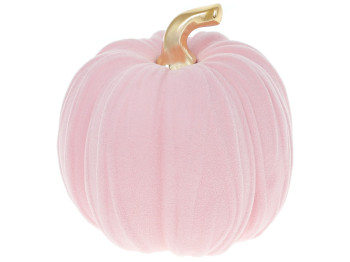 Декор Тыква, с бархатным напылением, 12см, цвет - розовый с золотом