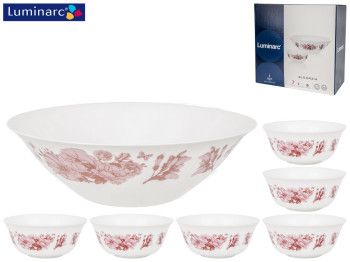 Набор салатников Luminarc Bloomzia 1шт D27см, 6шт D12см (цена за набор 7 предметов) 62904