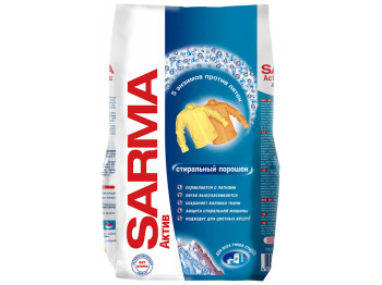 Стиральный порошок антибактериальный Sarma Актив "Горная свежесть" для всех типов стирки 800г
