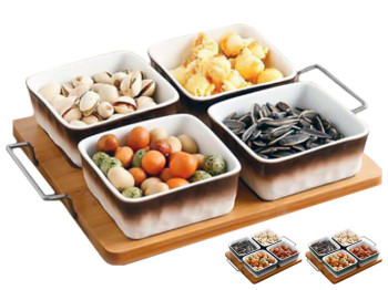 Менажницы на подставке Moon 25х18см (цена за набор 5 предметов)