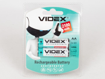 Аккумулятор Videx Rechargeable AA 2100 mAh (цена за блистер 2 шт) 4820118291796