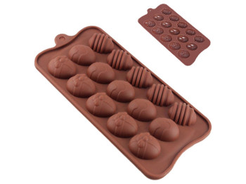 Форма силиконовая для конфет Пасхальная на 15 емкостей 22,5х10,5х1,5см