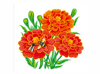 Салфетка La Fleur "Бархатцы "33х33см 2 слоя 20шт