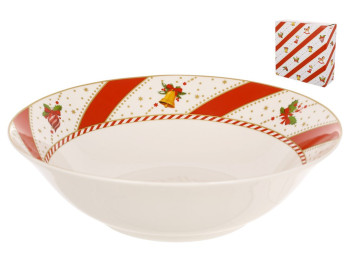 Салатница Candyland, фарфор, 1,2л, цвет белый с красным