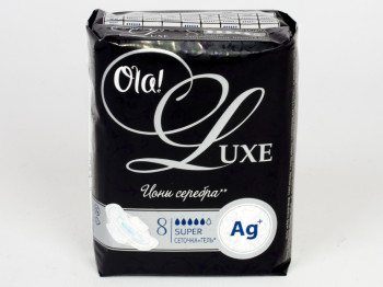 Прокладки "Ola" xxxxx ультратонкие для сильных выдел. "С ионами серебра Люкс" 8шт