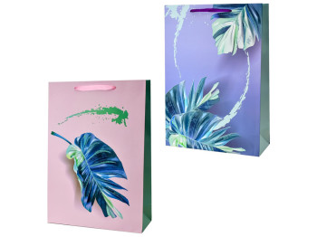 Пакет подарочный бумажный S Monstera, 23x18x10см