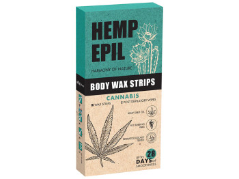 Восковые полоски для тела Hemp Epil 16 полос, 2 салфетки