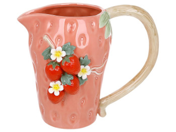 Ваза-кувшин Strawberry, фарфор, 26×17×22,5см, цвет розовый