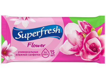 Влажные салфетки универсальные Superfresh "Flower" 15шт