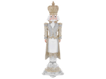 Статуэтка Солдатик, цвет - золото с серебром и белым, 25см