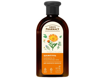 Шампунь для волос Green Pharmacy, с календулой и розмариновым маслом, для жирных волос, 350мл
