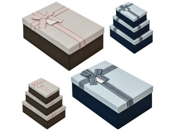 Набор коробок подарочных Best wishes, 23х16х10/21х14х8/19х12х7см (цена за набор 3шт)
