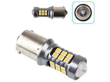 Лампа Pulso габаритная LED 1156 24+3SMD-3030, 12-24v, 2w, 400lm Yellow (цена за 1шт) (LP-54324)
