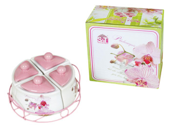 Набор емкостей для сыпучих продуктов на метал. подст. микс 3 "Летний сад" (цена за набор 4шт)
