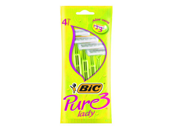 Станки для бритья Bic Pure 3 lady 3 лезвия (цена за набор 4шт)