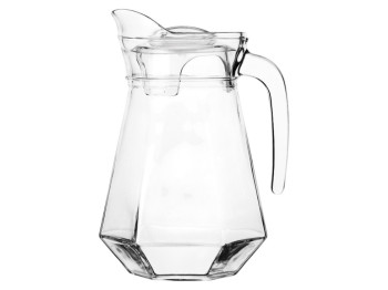 Графін скляний Лутон Лайт із кришкою, 1300мл, прозорий