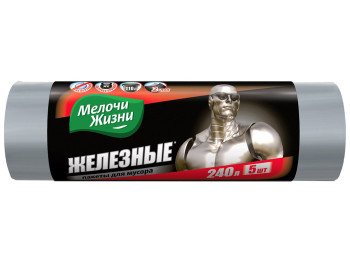 Пакеты для мусора двухслойные Мелочи Жизни "Железные" 240л 5шт