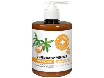 Бальзам-маска "Домашний доктор" "Укрепляющая" яичные желтки и золотой ус 500мл