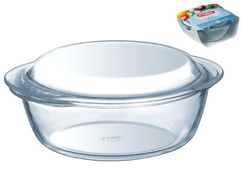 Кастрюля стеклянная круглая Pyrex Essentials, 2,1л, 3137117639063