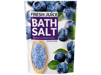Соль для ванн Fresh Juice Blueberry & Black Cherry, морская, с экстрактами черники и вишни, 500г