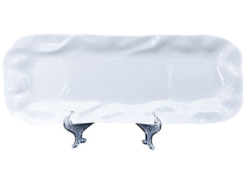 Блюдо сервировочное Beauty wave, прямоугольное, фарфор, 35,5см, цвет белый