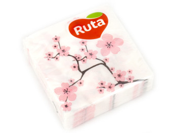 Салфетки "Ruta Double Luxe" "Сакура" двухсл. 24x24см 40шт