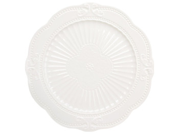 Блюдо сервировочное Elegance White, фарфоровое, рельефное, D30.5х2.3 см