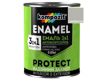 Емаль антикорозійна 3в1 PROTECT, Срібляста 0,65кг