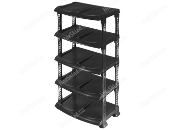 Полка для обуви R plastic Люкс, черная, 5 секций, 16502