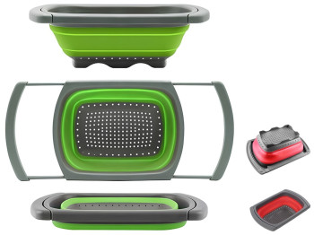 Дуршлаг складной силиконовый, прямоугольный, 39х26см