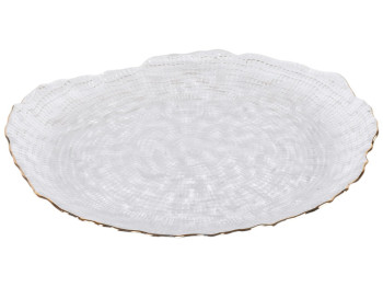 Блюдо Diamante, стекло, 27см, цвет прозрачный с золотистой каймой