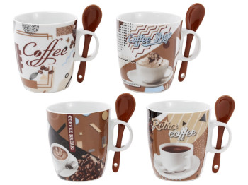 Кухоль Retro Coffee з коричневою ложкою, 250мл