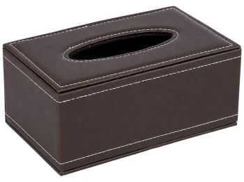 Диспенсер для салфеток Black, дерево, PU, прямоугольный, 12×20×9 см