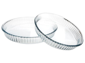 Формы Pasabahce Borcam, набор 2 предмета, круглые, цвет прозрачный, 32 см и 26 см