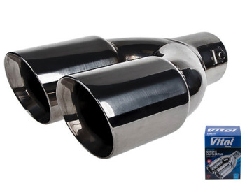 Насадка на глушитель НГ-0478-BK, вход D64мм, длина 229мм, 2х выход D76мм