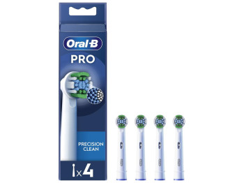Насадки для електричної зубної щітки Oral-B Pro Precision Clean, пластик, нейлон, колір білий, 4шт