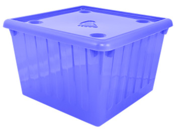 Емкость для хранения вещей с крышкой 25л (фиолетовая прозрачная) 122043