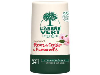 Дезодорант кульковий L’Arbre Vert Cherry Blossom & Hamamelis, без спирту, 50 мл