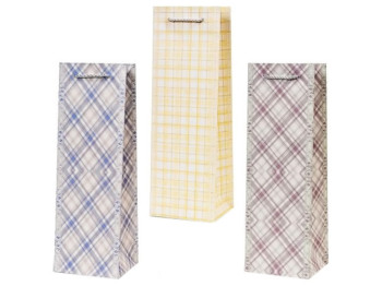 Пакет подарунковий паперовий під пляшку Simple, 12x9x36см