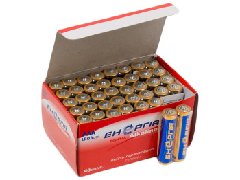 Батарейка алкалиновая Енергiя, 1.5V, AAA, R03 (цена за спайку 2шт)