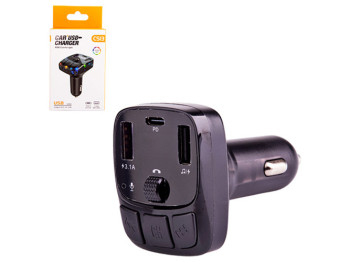 Модулятор FM 5в1, CS13, 12-24v, 2USB, 5V-3.1A, Type C, 5V-3.1A 3in1